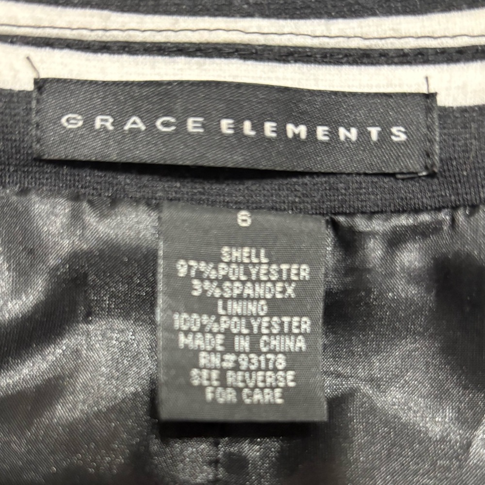 Grace Elements Black and white stripe lined blazer size 6 - Picture 3 of 4